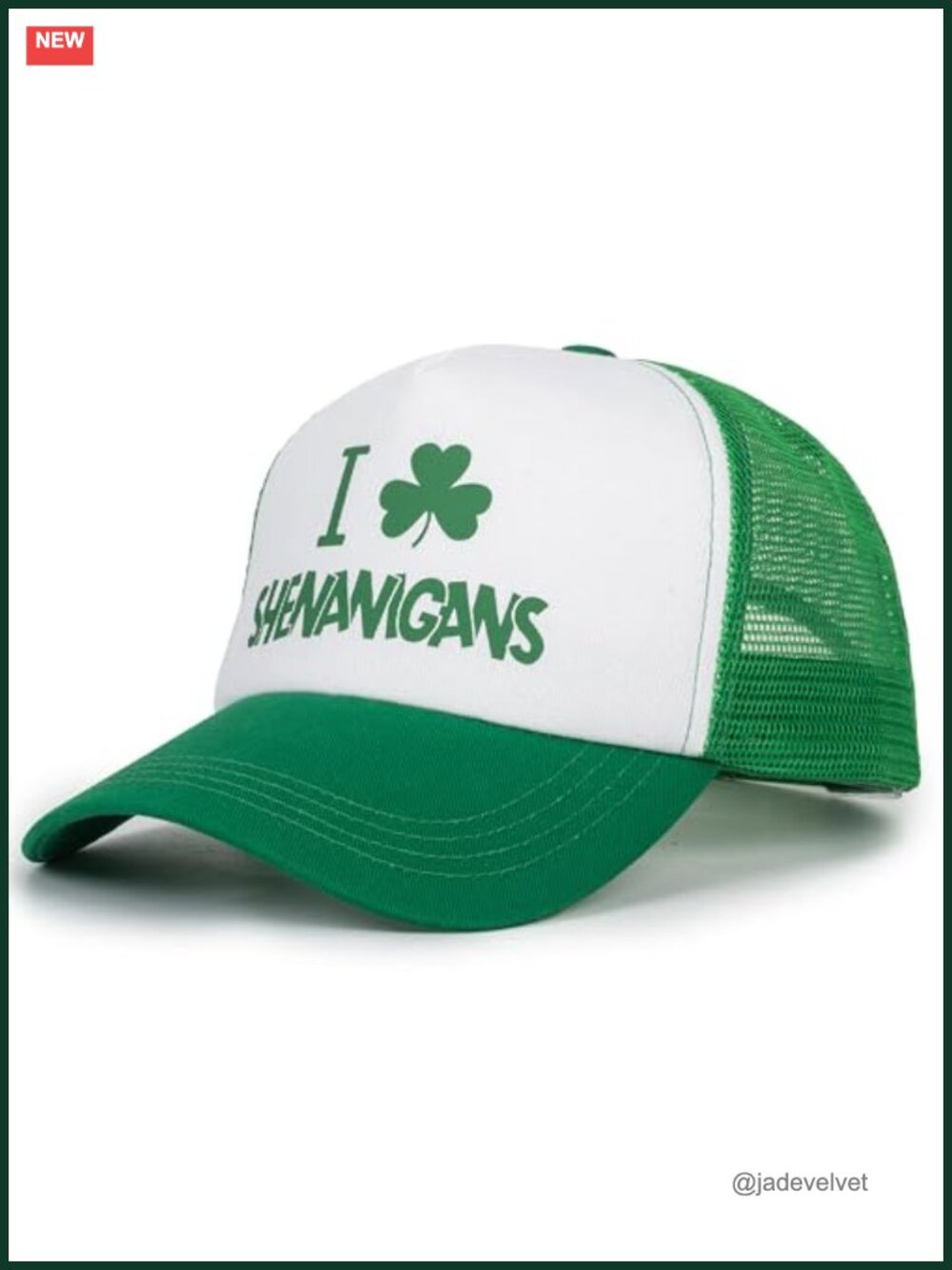 St Patricks Day Baseball Cap Shamrock Adjustable Trucker Hat